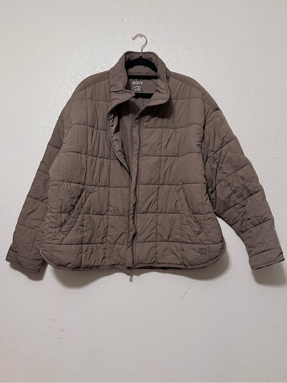 Roxy Women's Taupe Brown Quilted Puffer Jacket